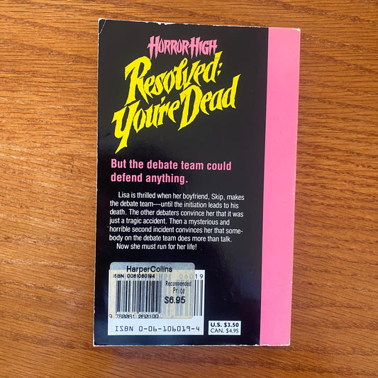 Horror High - Resolved: You're Dead - Nicholas Adams