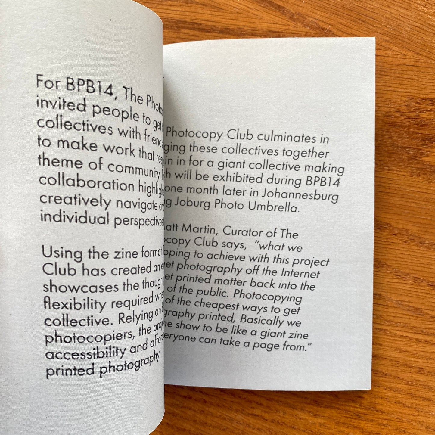 The Photocopy Club Collective Show Zine