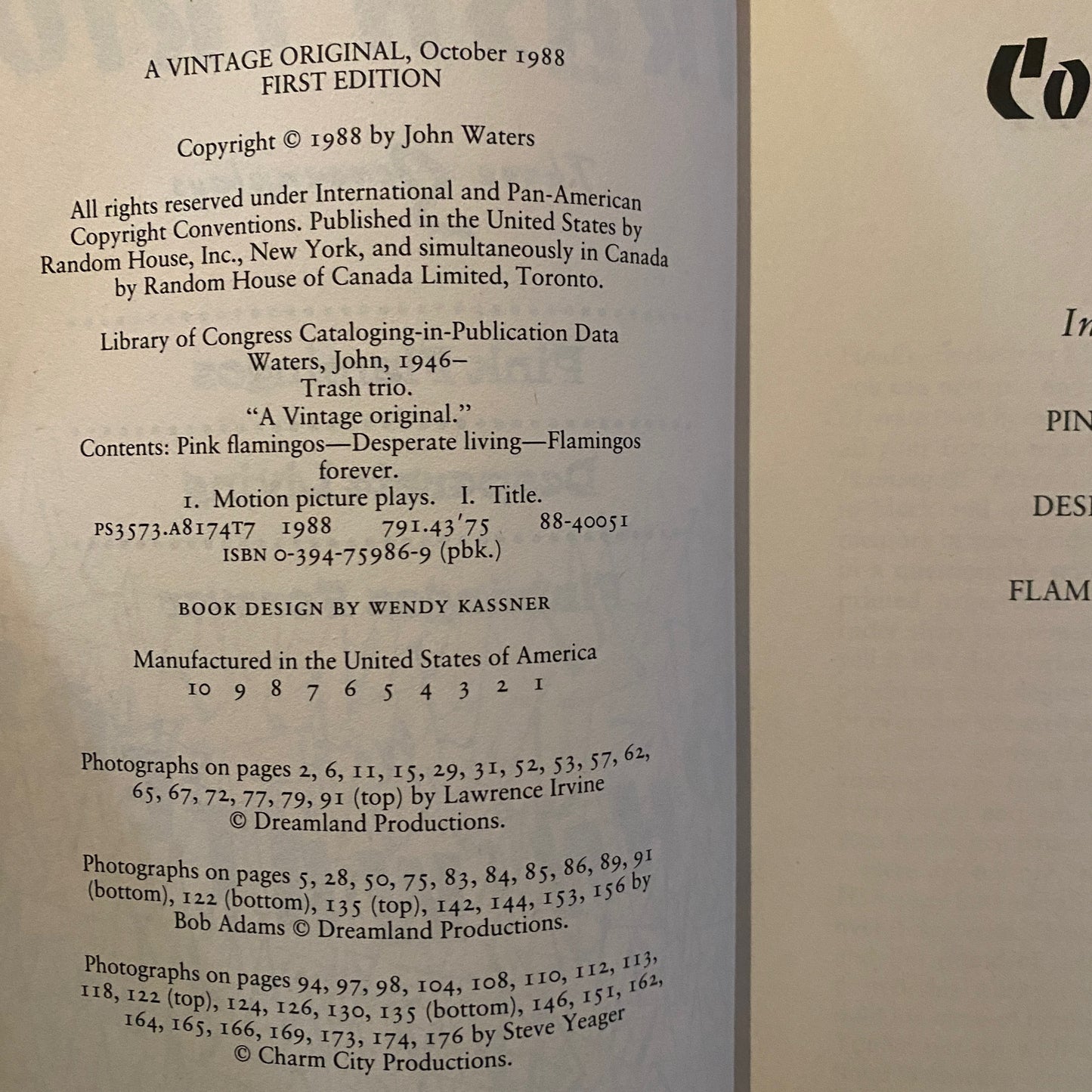 John Waters - Trash Trio: Three Screenplays