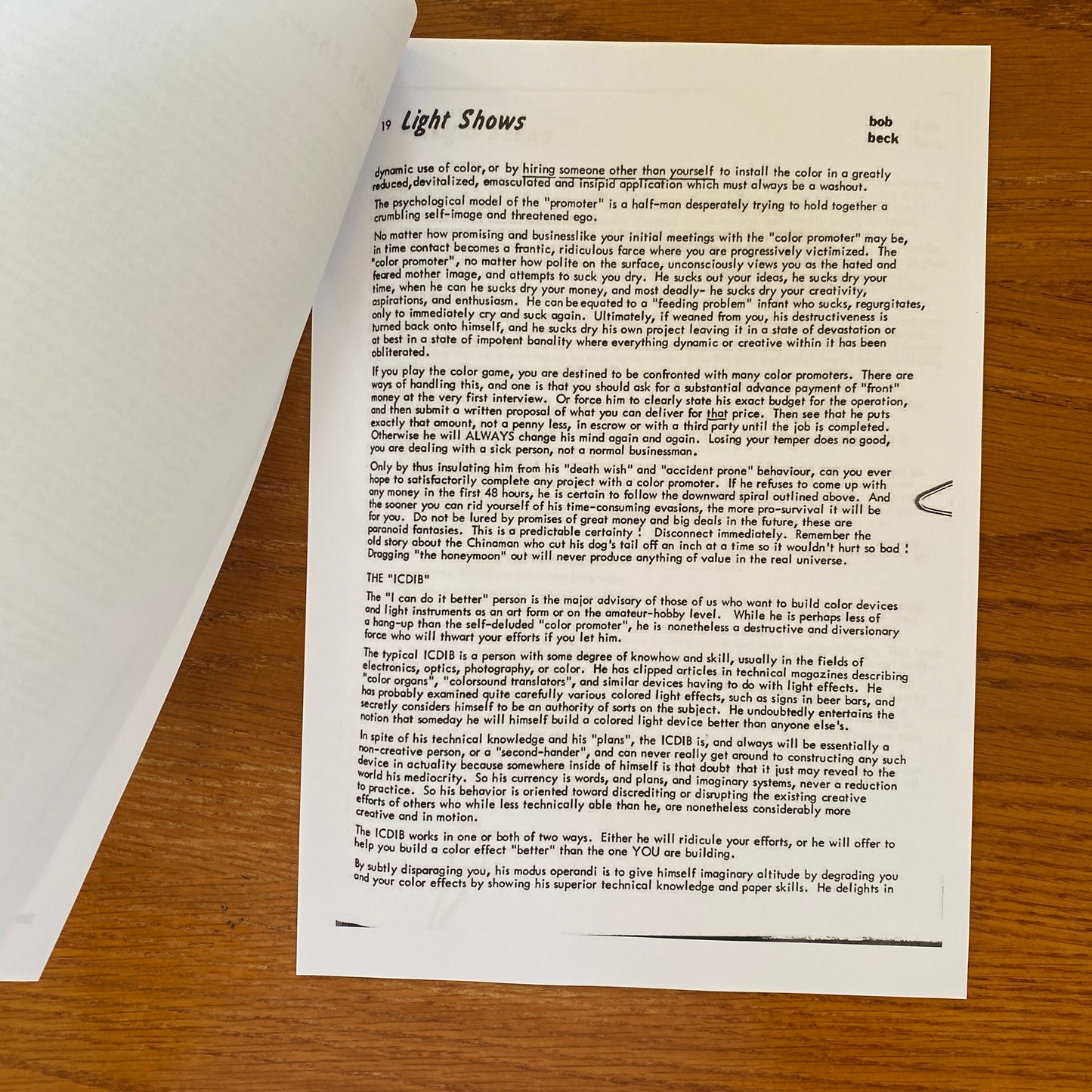 Light Show Manual - Bob Beck