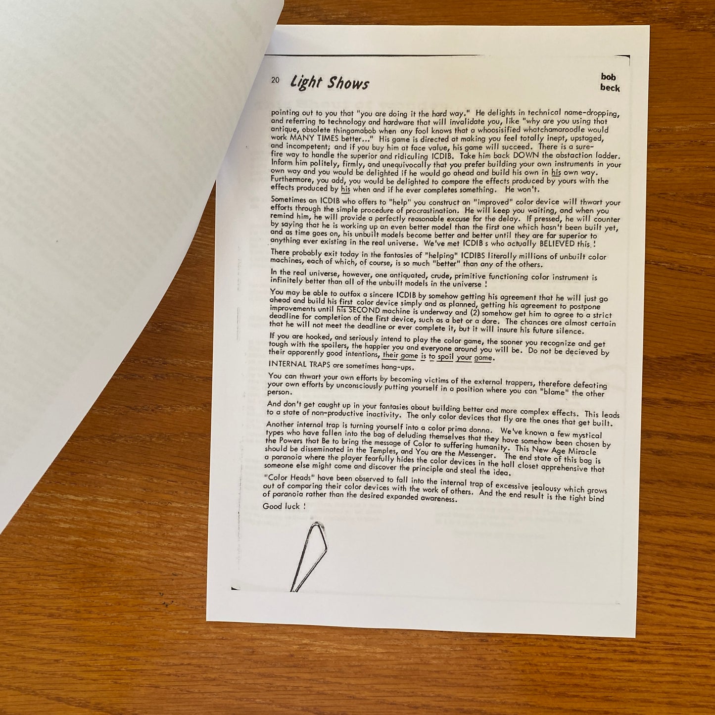 Light Show Manual - Bob Beck