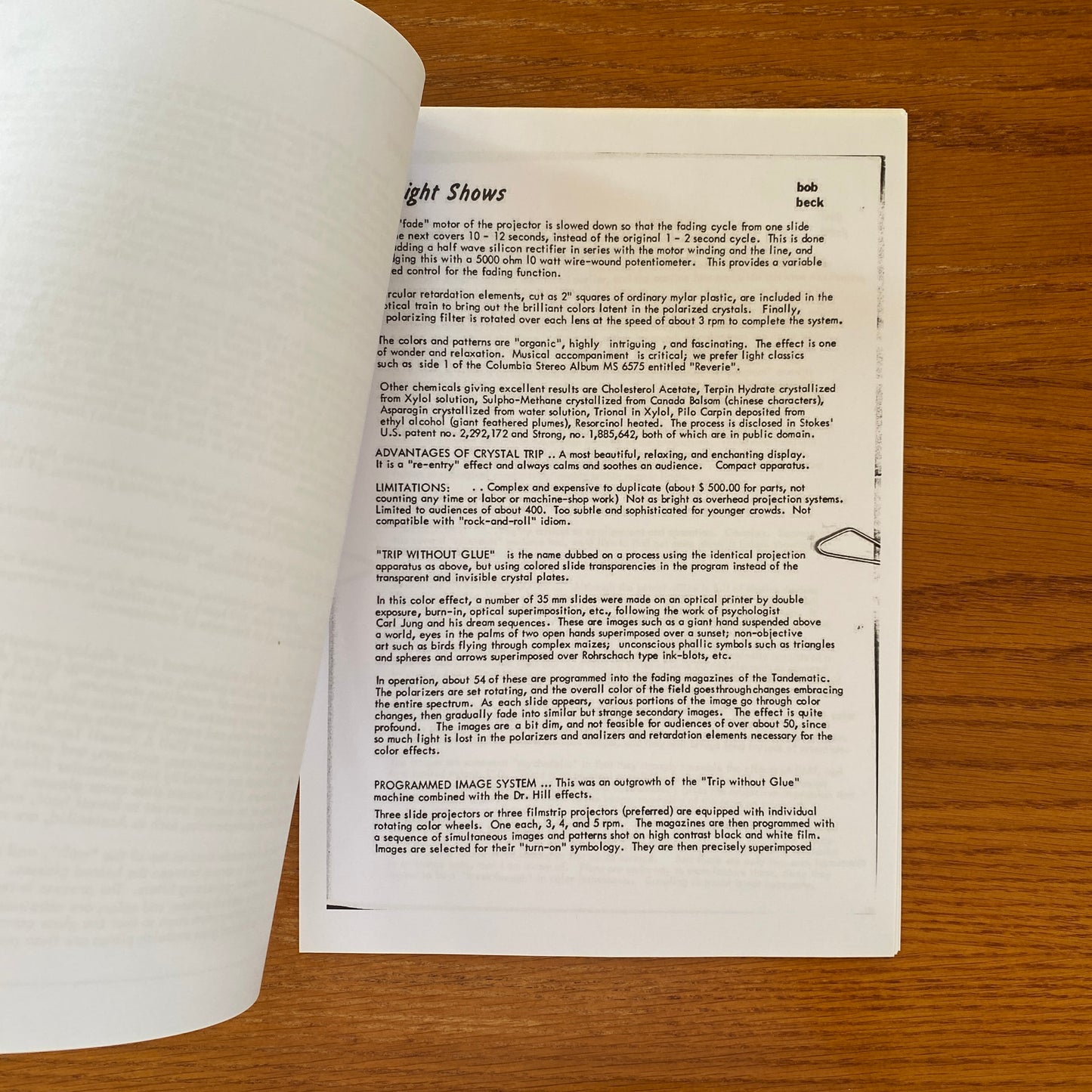 Light Show Manual - Bob Beck