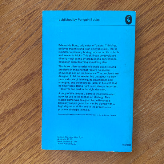 The Five Day Course In Thinking - Edward de Bono
