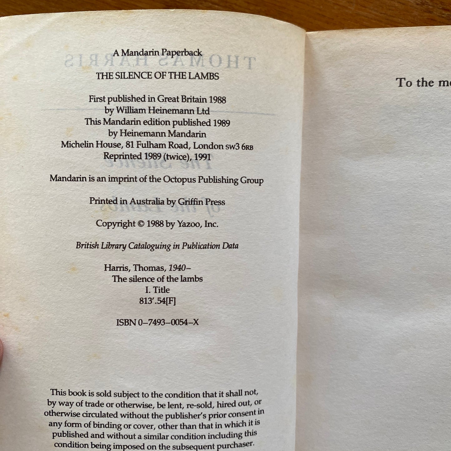 Silence Of The Lambs - Thomas Harris
