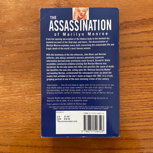 The Assassination Of Marilyn Monroe - Donald H. Wolfe