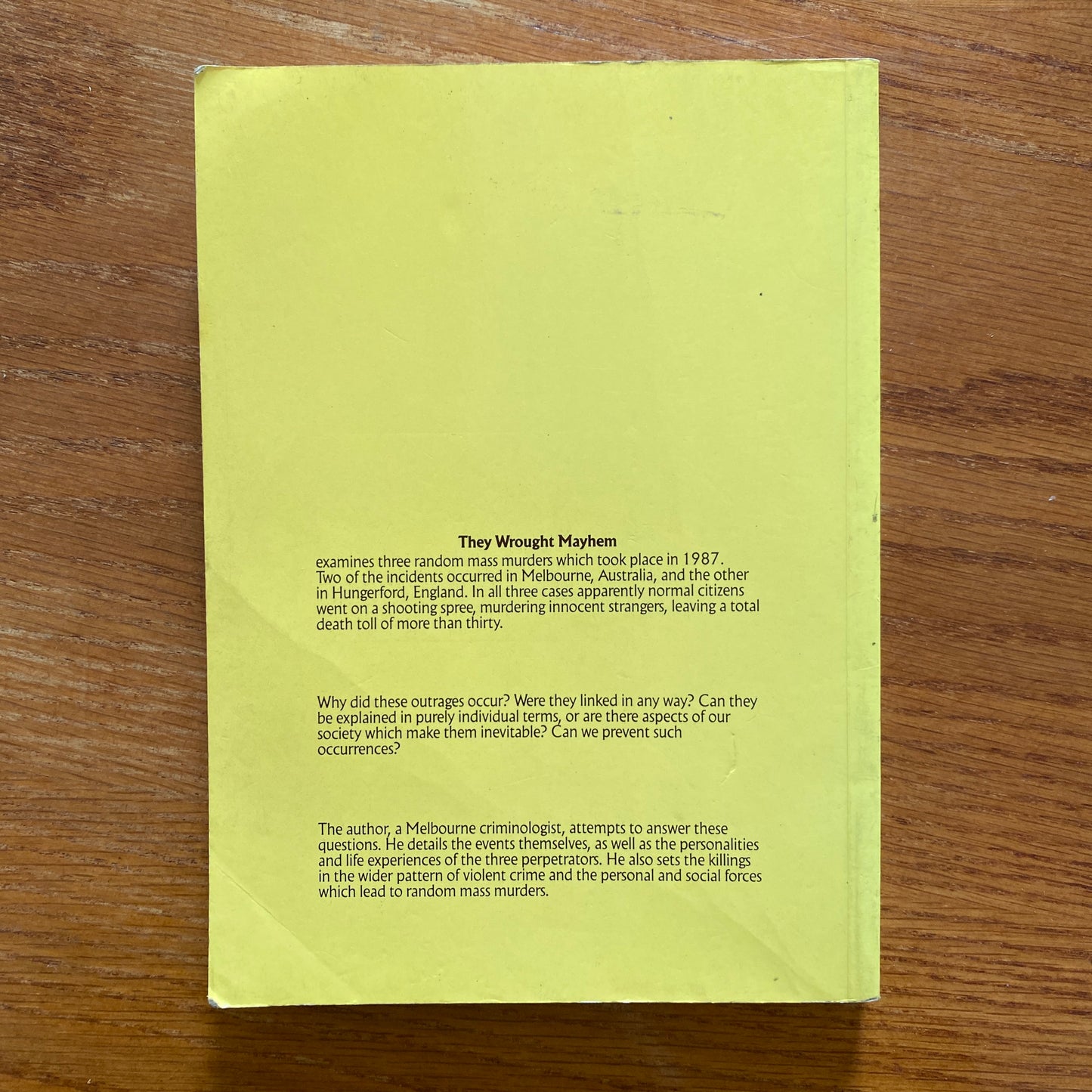 They Wrought Mayhem: An Insight Into Mass Murder - Andreas Kapardis