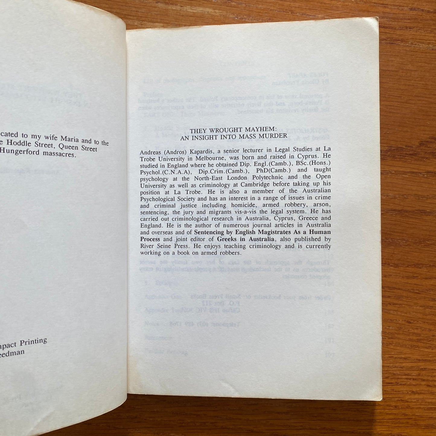 They Wrought Mayhem: An Insight Into Mass Murder - Andreas Kapardis