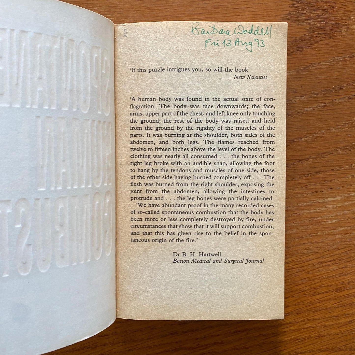 Spontaneous Human Combustion - Jenny Randles & Peter Hough