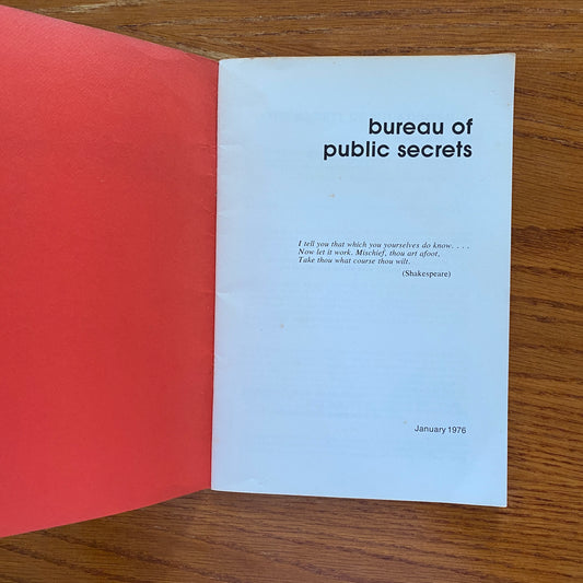 Bureau Of Public Secrets 1