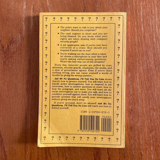 Ask Me No Questions I'll Tell You No Lies - Jack Luger