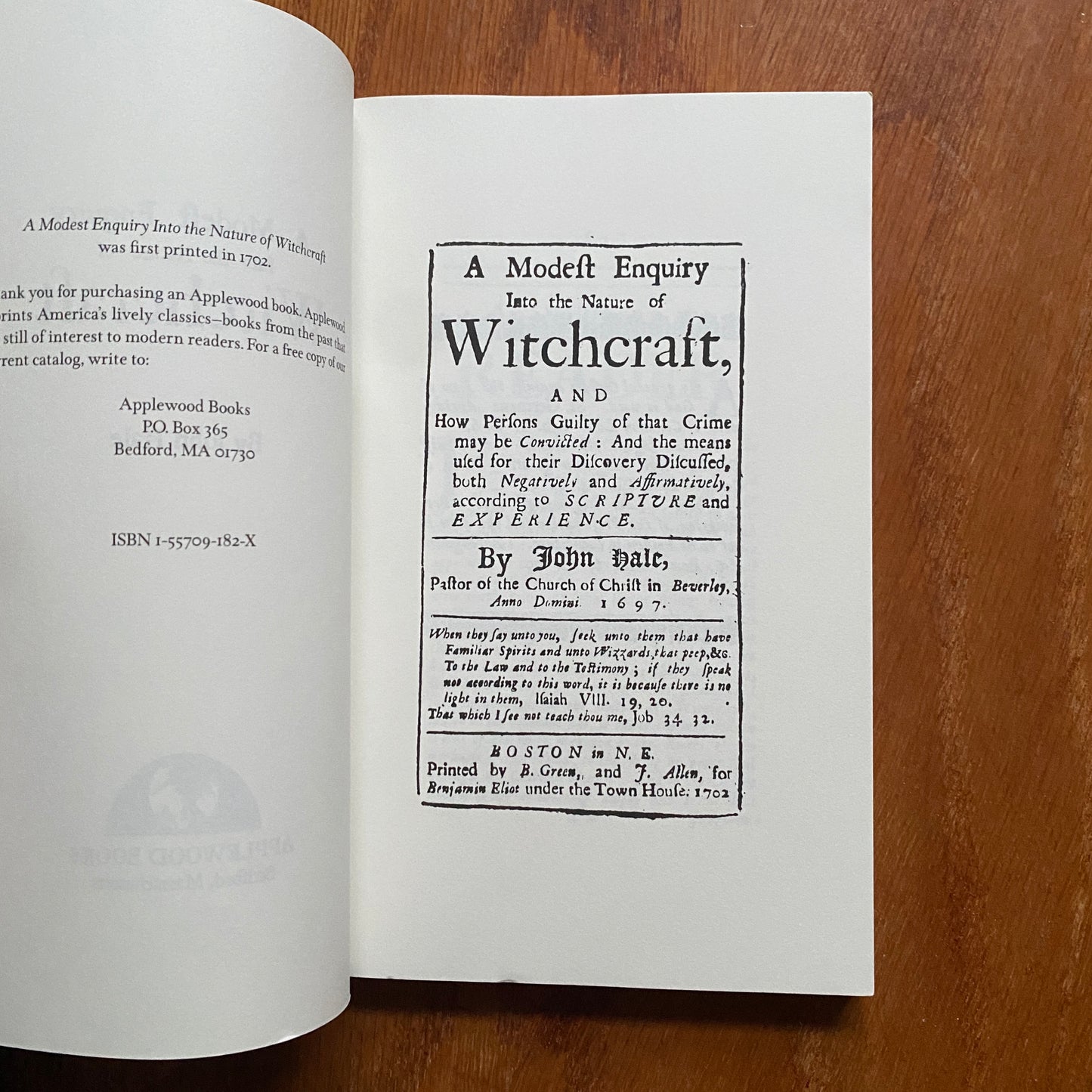 Modest Enquiry into the Nature of Witchcraft - John Hale