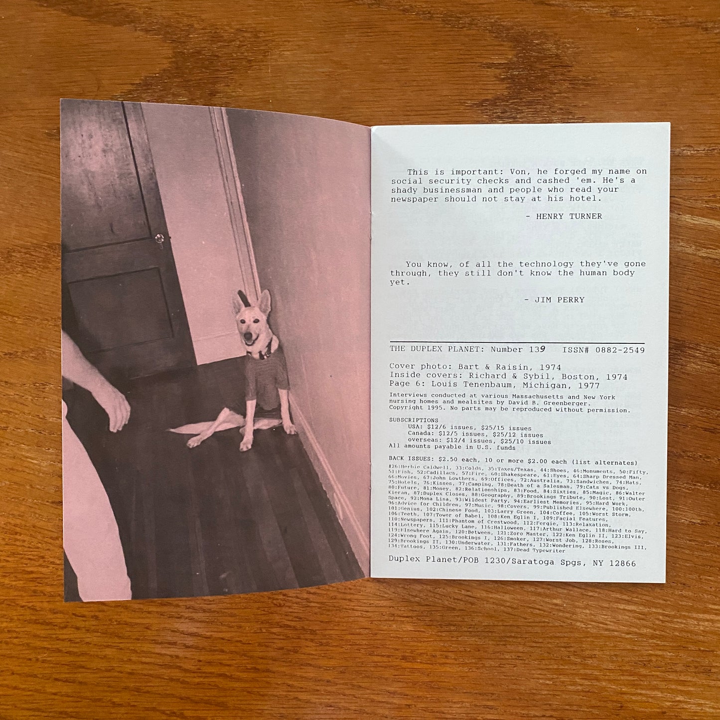 The Duplex Planet 139