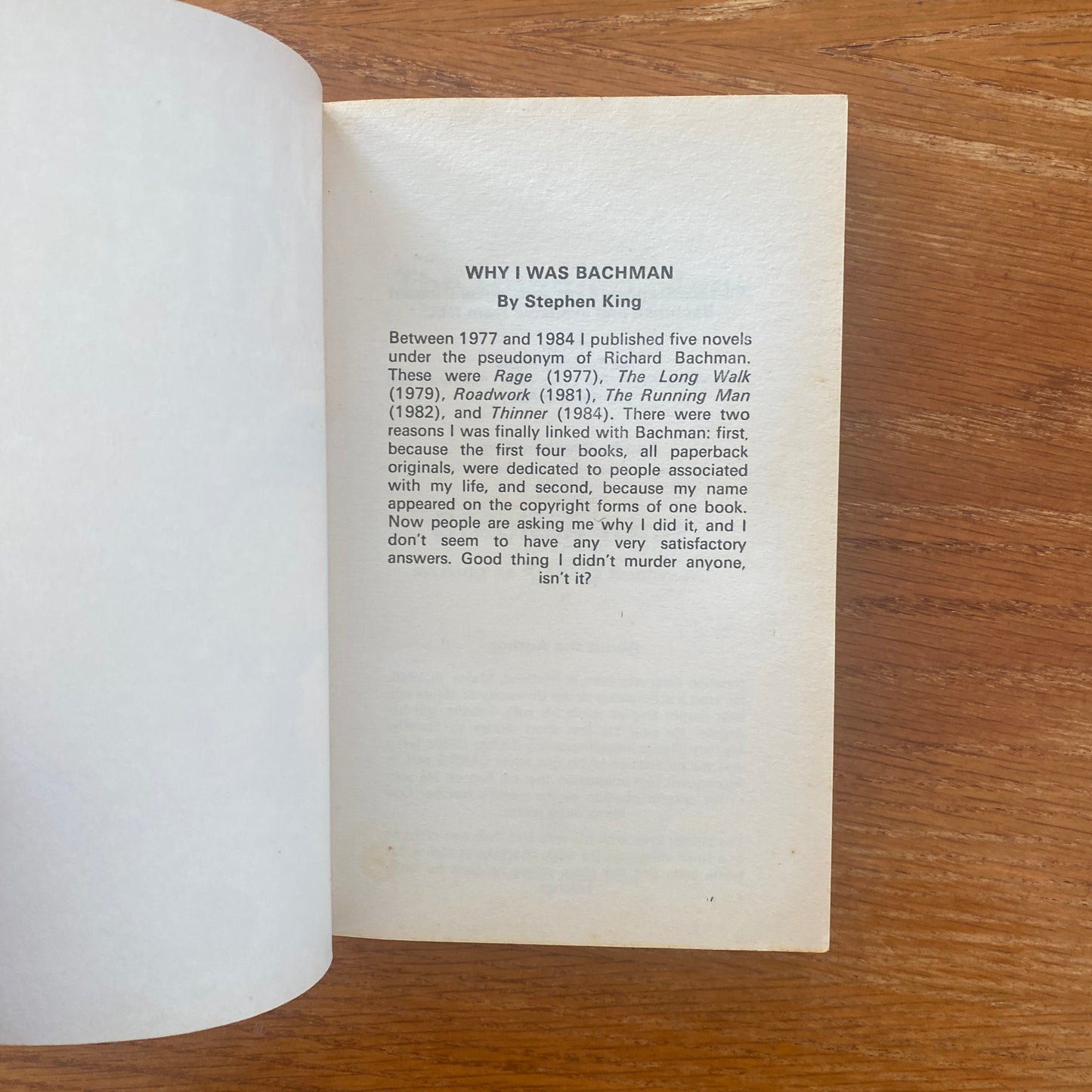 The Running Man - Stephen King