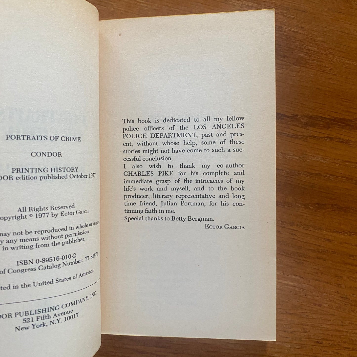 Portraits Of Crime - Ector Garcia & Charles E. Pike