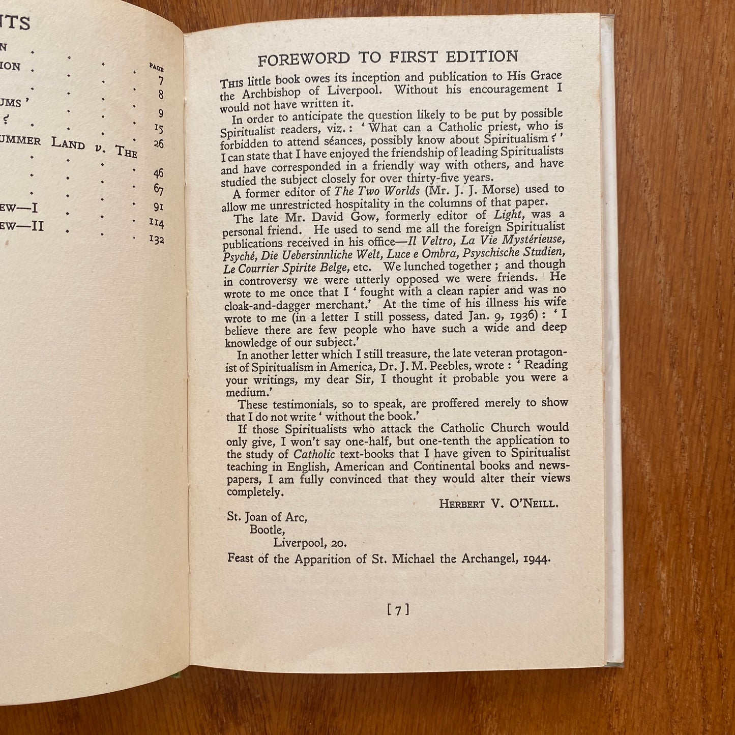 Spiritualism: As Spiritualists Have Written of – Herbert V. O'Neill