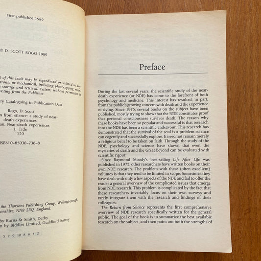 The Return from Silence: A Study of Near-Death Experiences - D. Scott Rogo