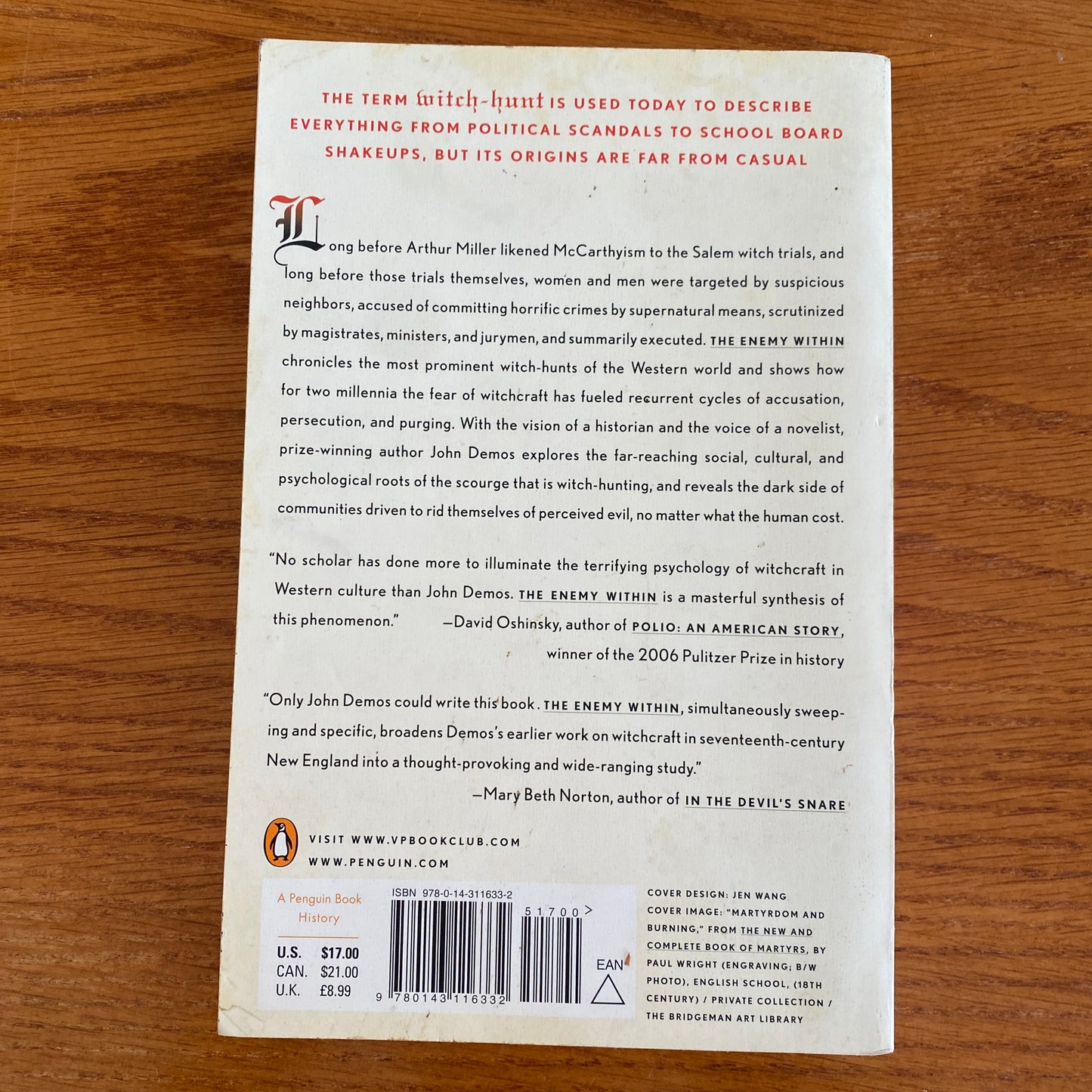 The Enemy Within: A Short History of Witch-hunting - John Demos