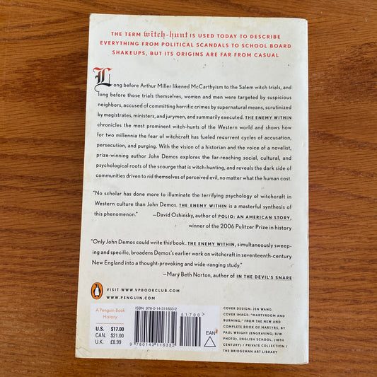 The Enemy Within: A Short History of Witch-hunting - John Demos