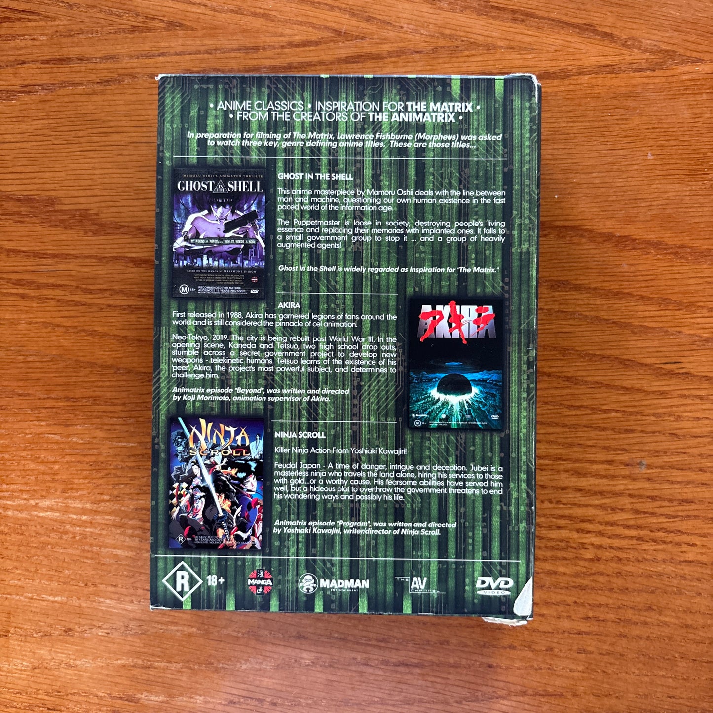 Ghost In The Shell / Akira / Ninja Scroll - Anime Classics Boxset