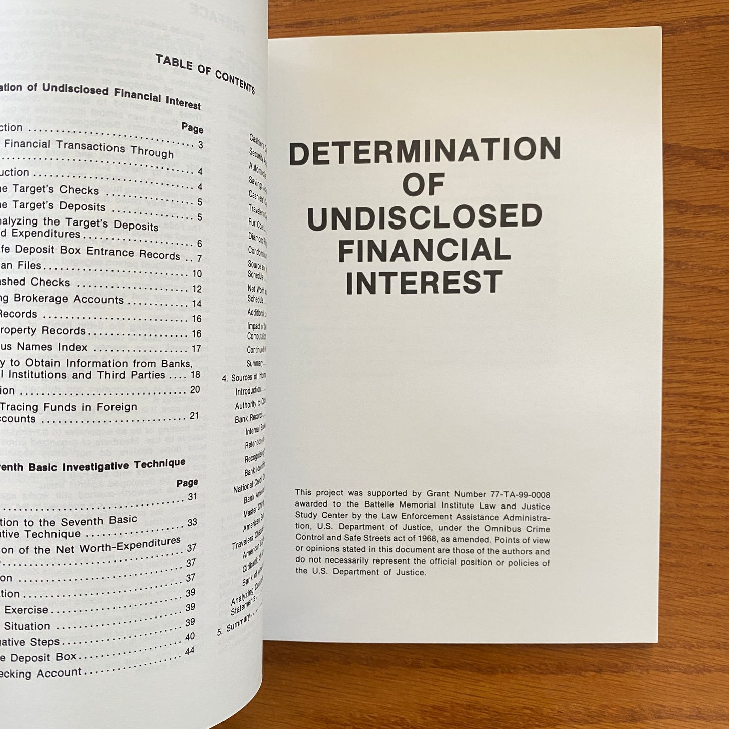 HOW TO DETERMINE UNDISCLOSED FINANCIAL INTERESTS: A Manual for Financial Investigators