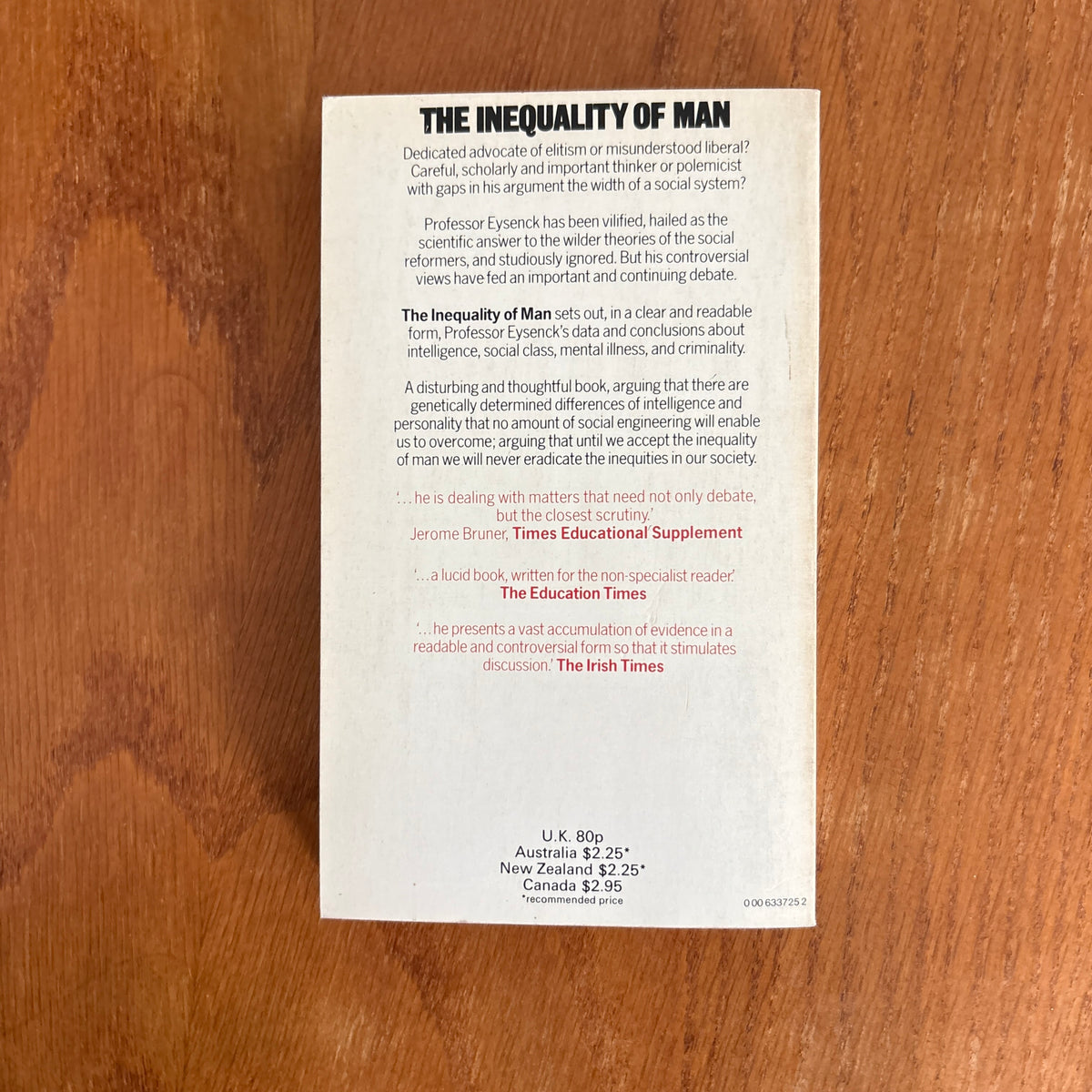 The Inequality of Man - H. J. Eysenck