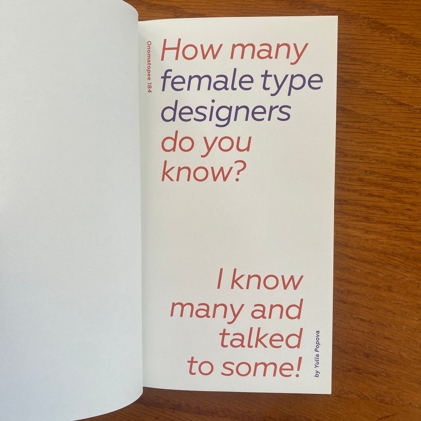How many female type designers do you know? I know many and talked to some! - Yulia Popova