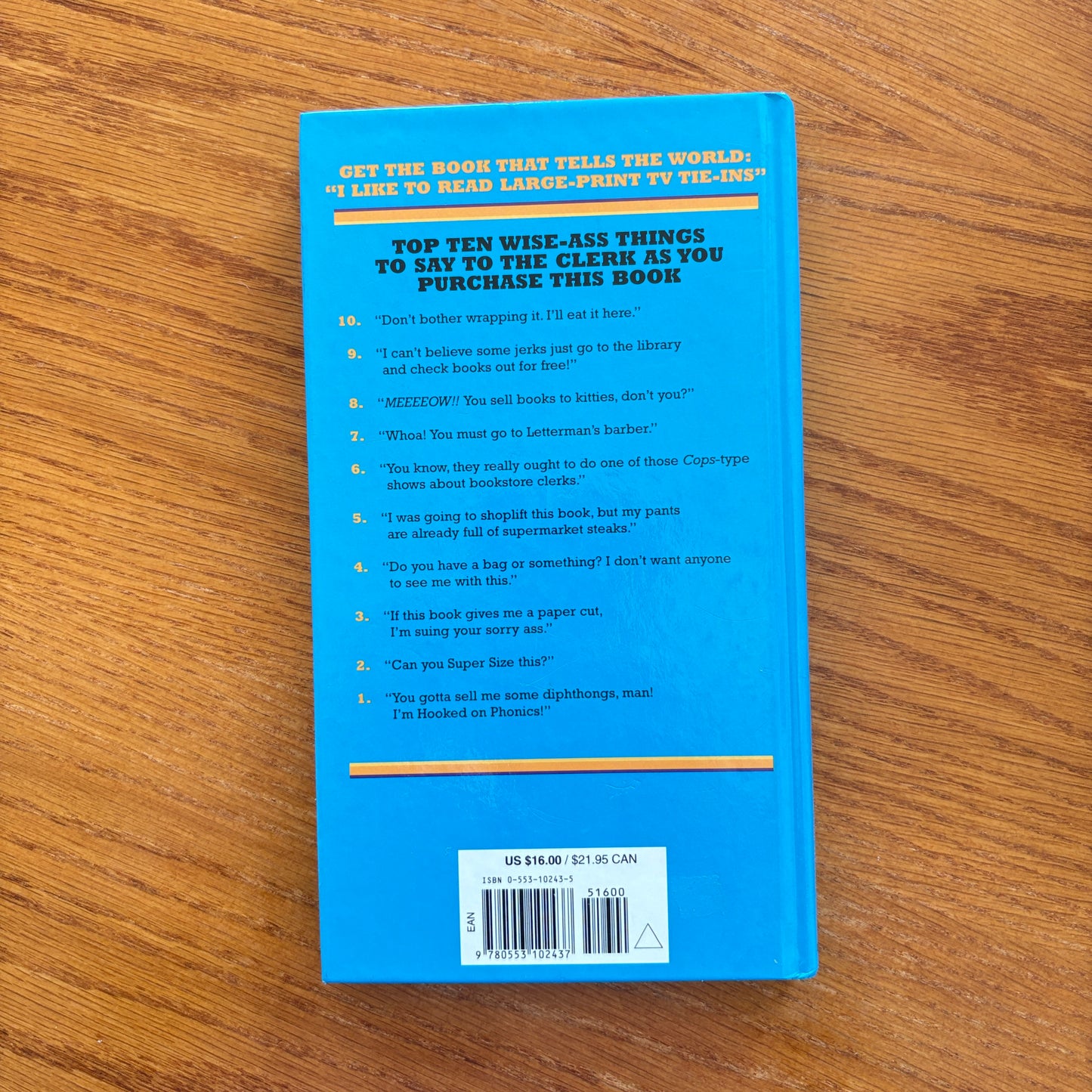 David Letterman's Book of Top Ten Lists: and Wedding Dress Patterns for the Husky Bride