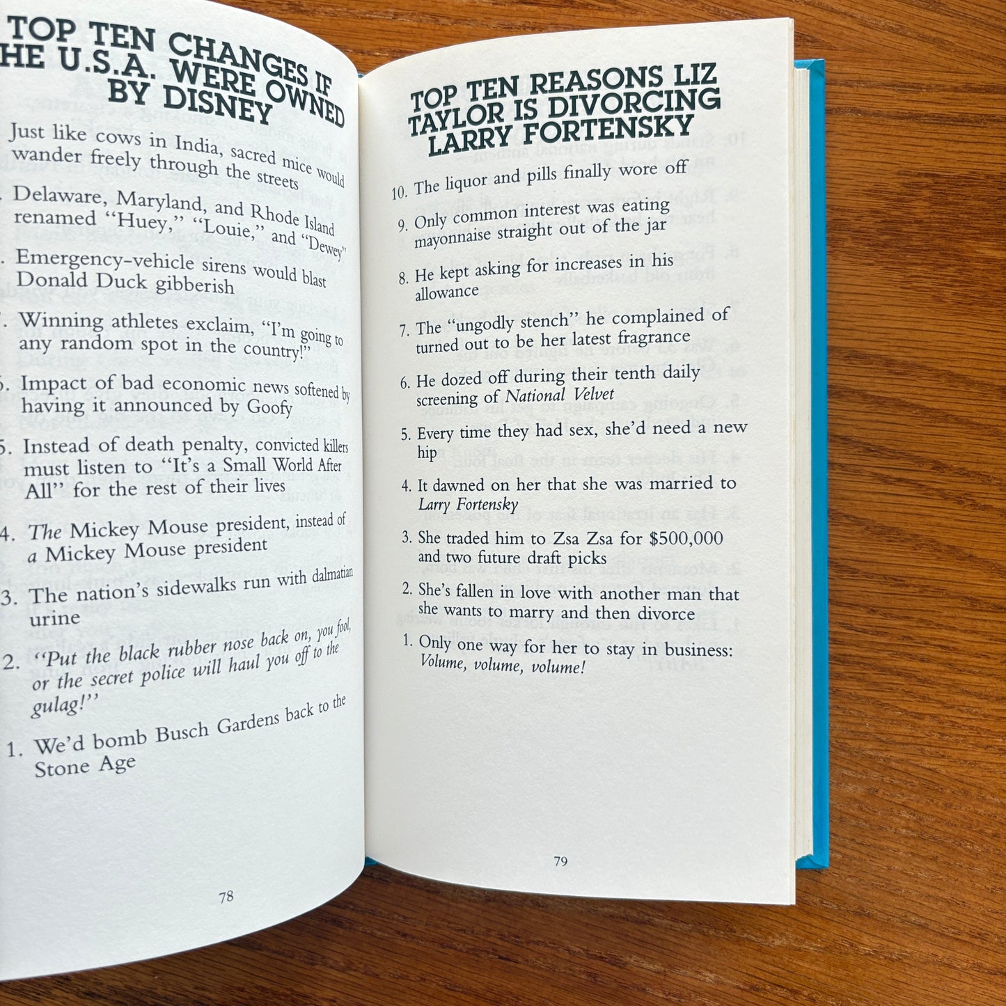 David Letterman's Book of Top Ten Lists: and Wedding Dress Patterns for the Husky Bride