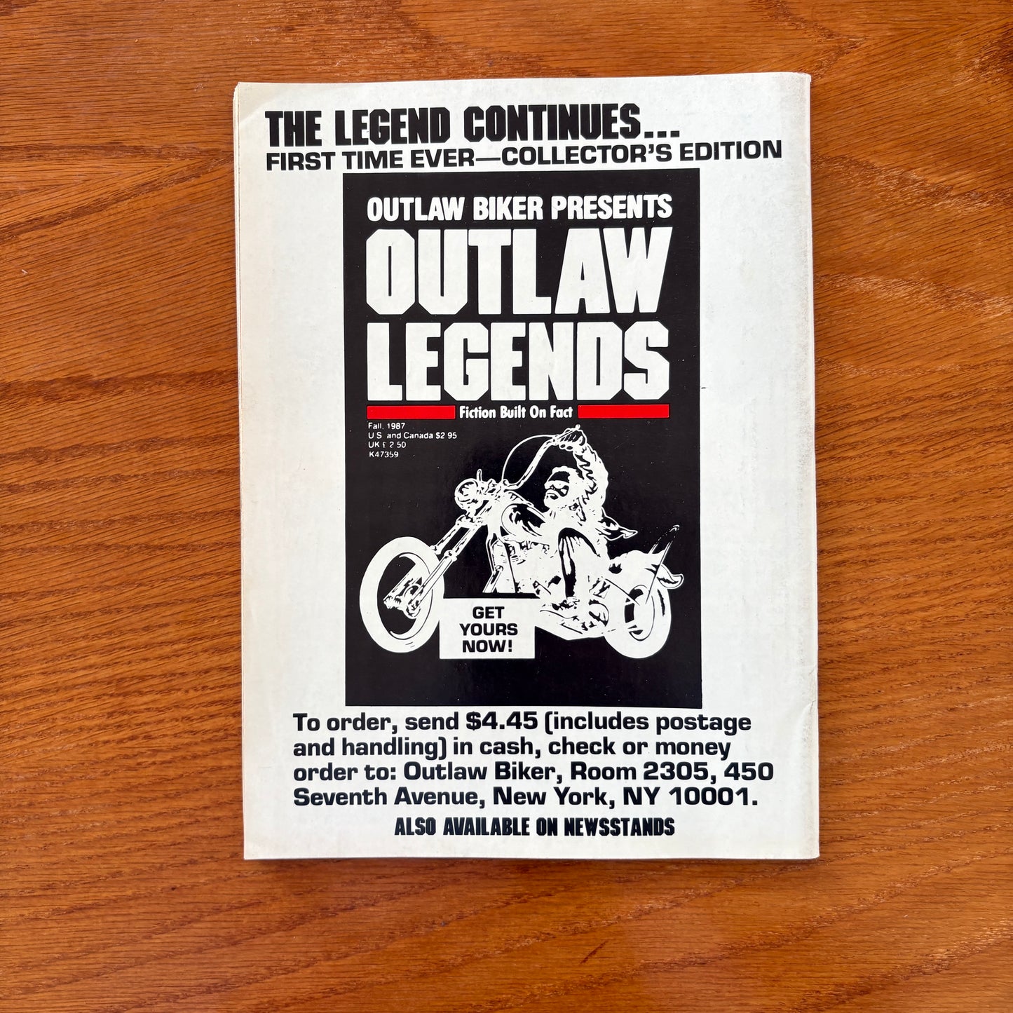 Outlaw Biker Aug 1987