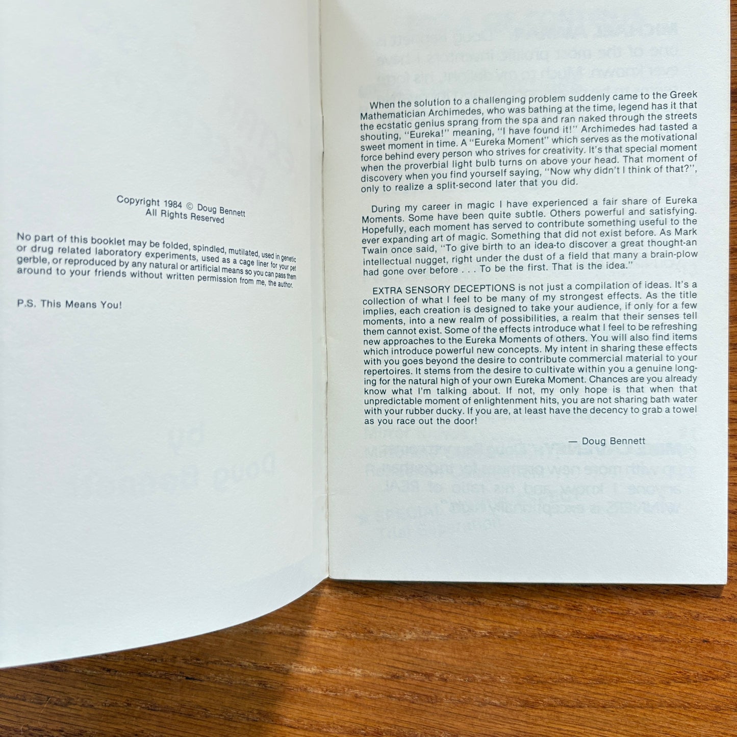 Extra Sensory Deceptions - Doug Bennett