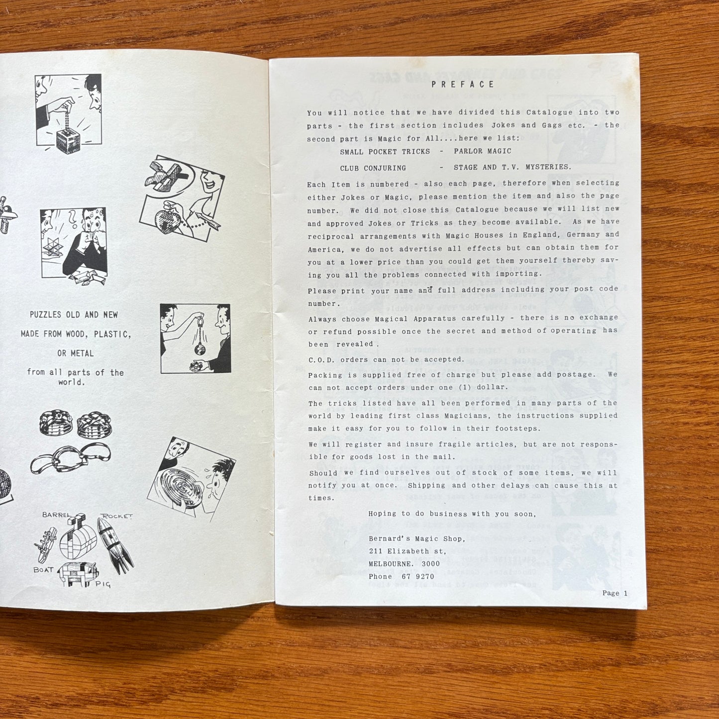 Bernards Magic Shop Catalogue 1967