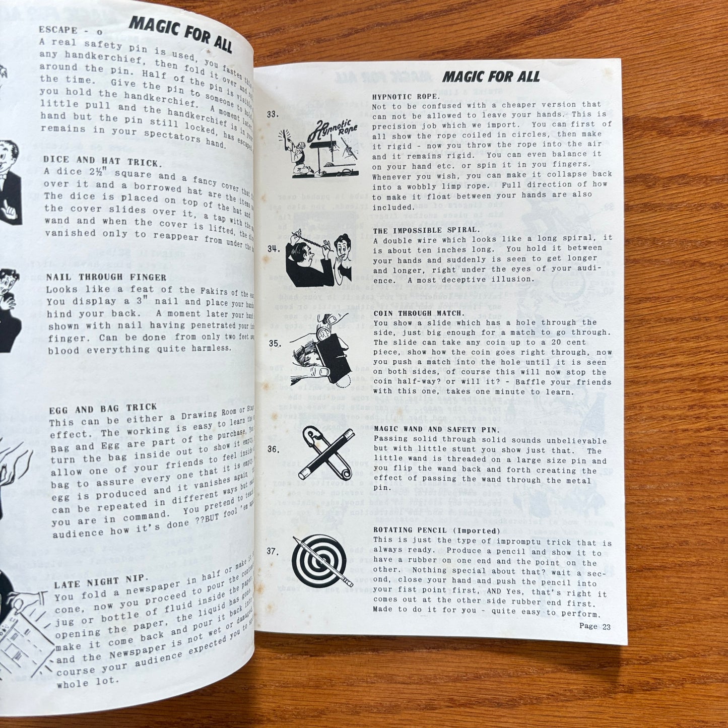 Bernards Magic Shop Catalogue 1967