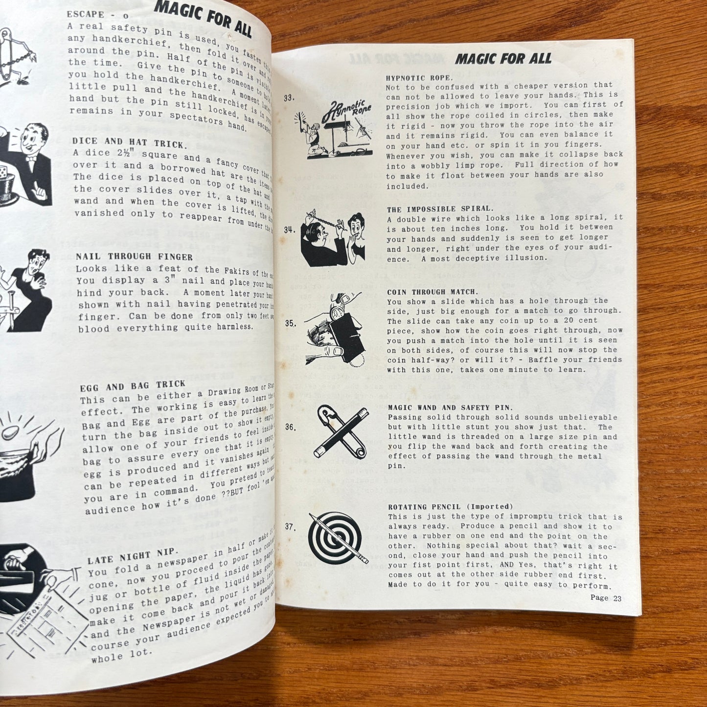 Bernards Magic Shop Catalogue 1967