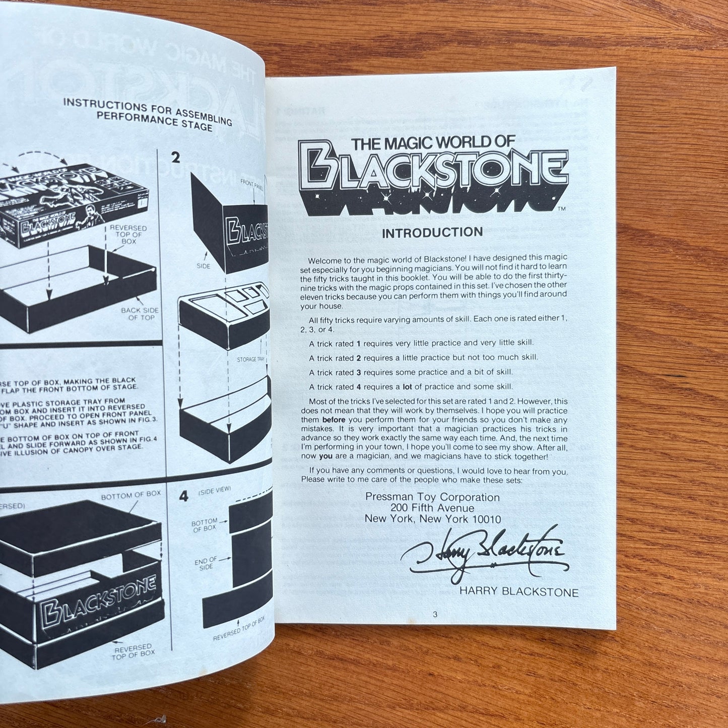 The Magic World Of Blackstone Secret Instruction Booklet