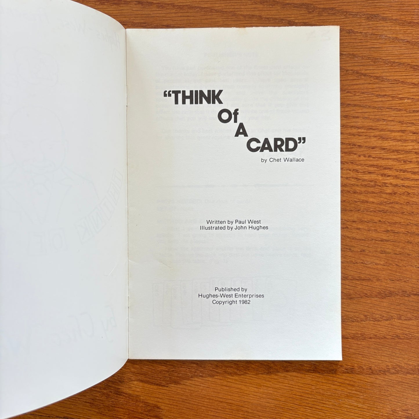 Hughes West Presents: Think Of A Card - Chet Wallace