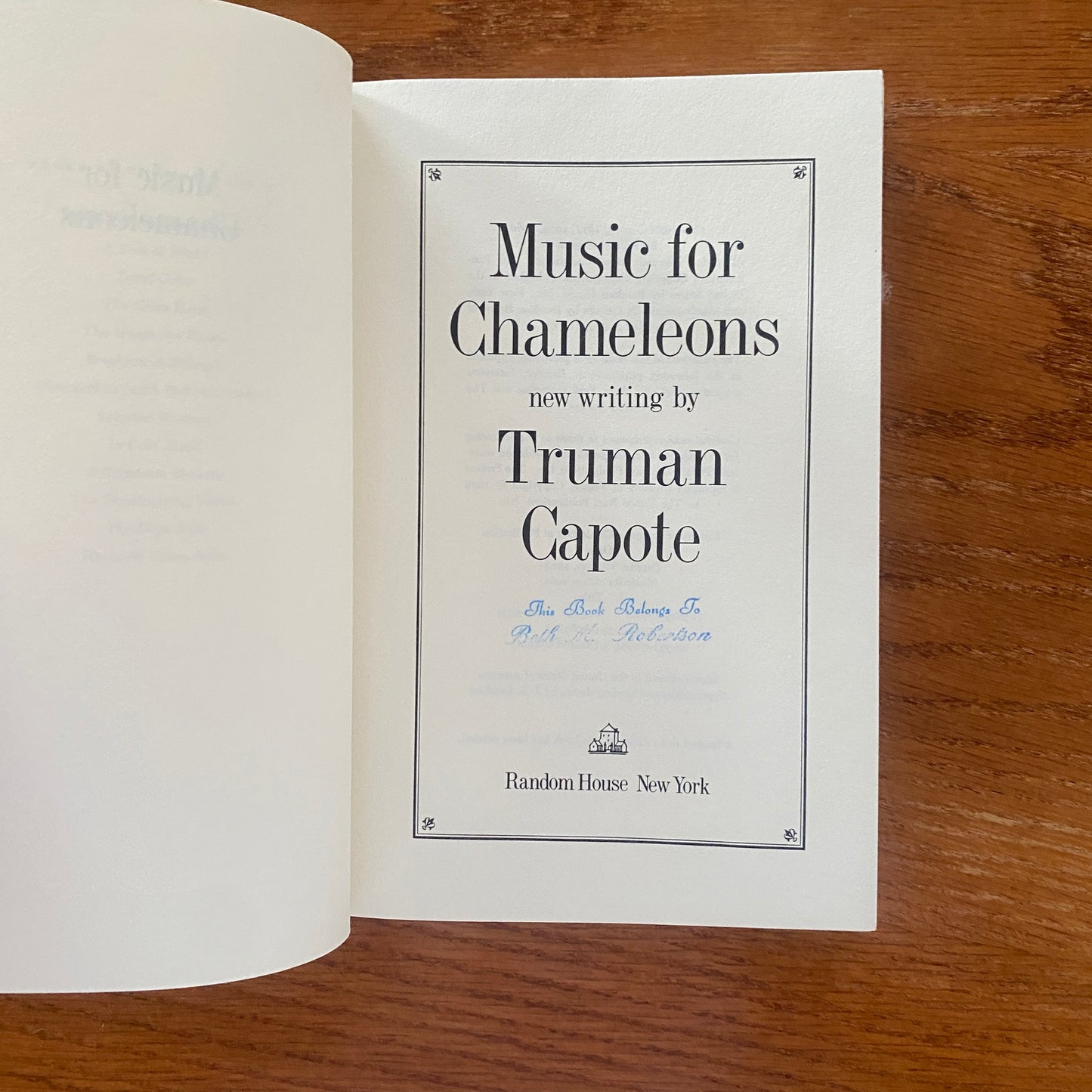 Truman Capote - Music For Chameleons