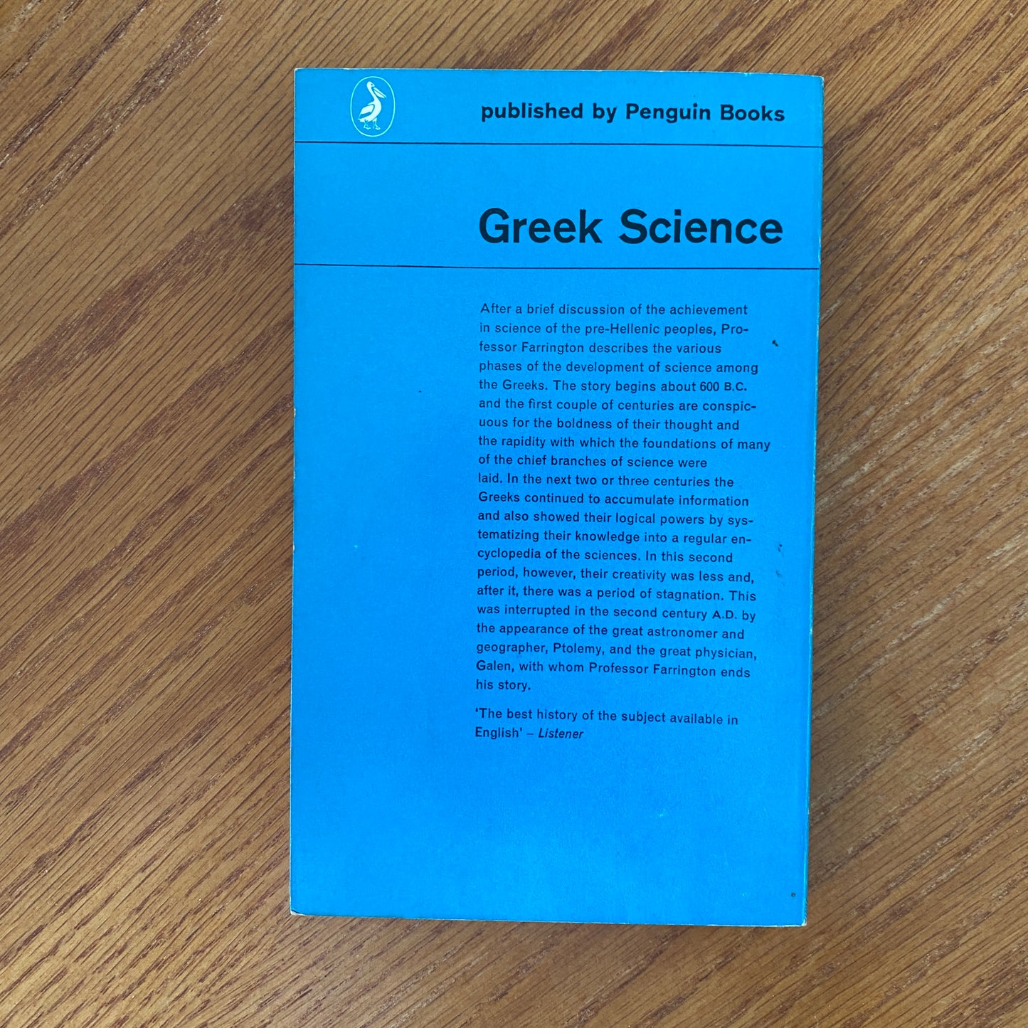 Greek Science - Benjamin Farrington