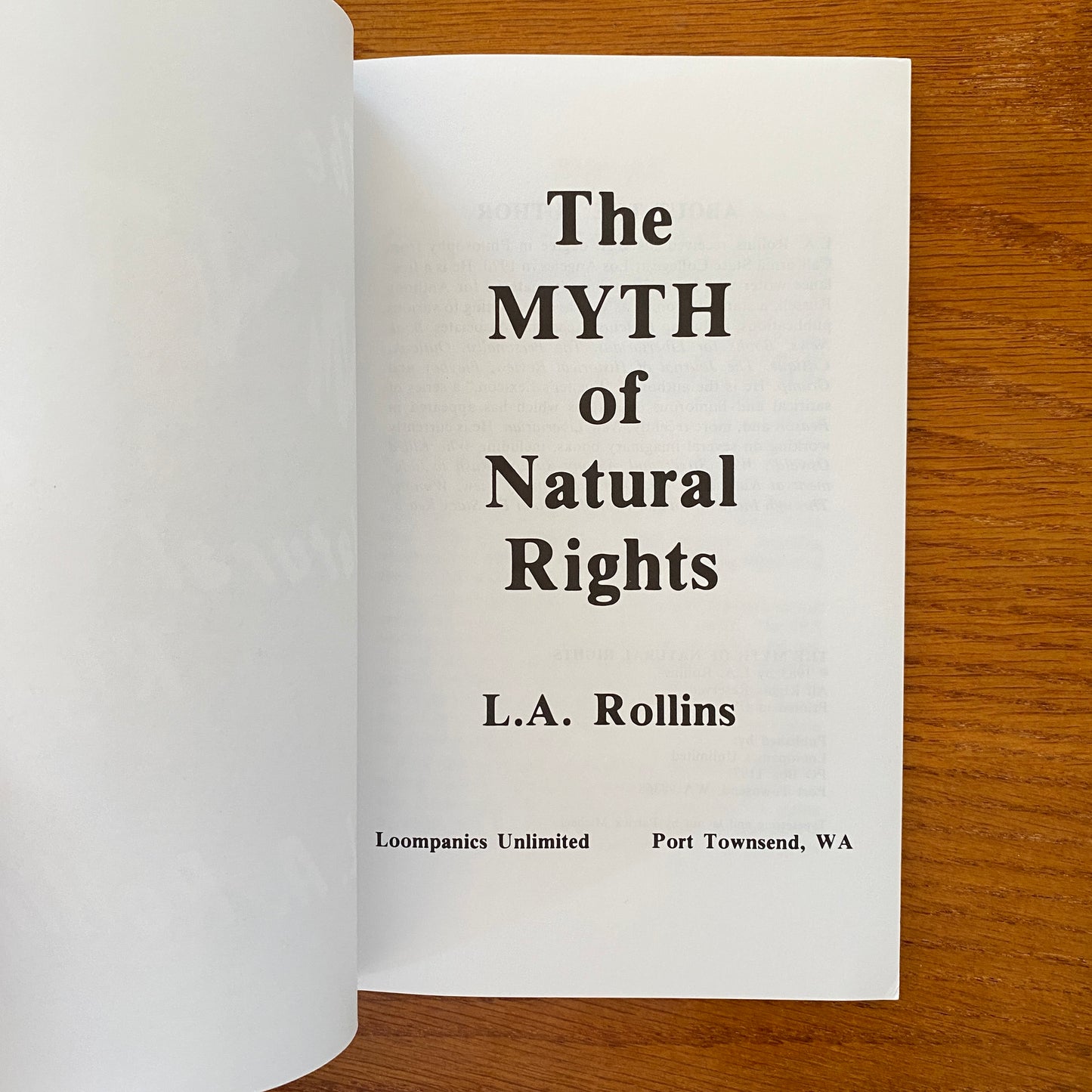 The Myth of Natural Rights - L.A. Rollins