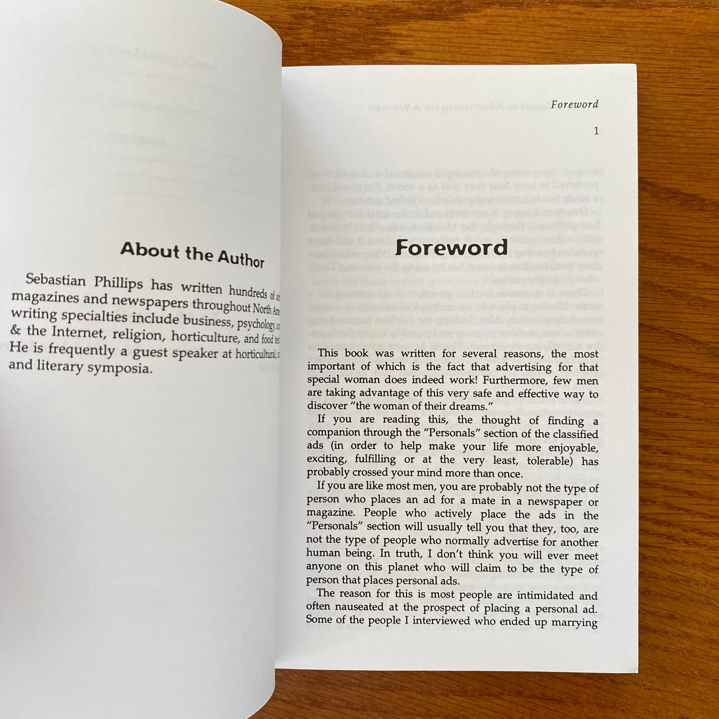 A Man's Guide to Advertising for a Woman:   How to Find the Woman of Your Dreams Using the "Personals" Section of Newspapers, Magazines, and the Internet - Sebastian Phillips