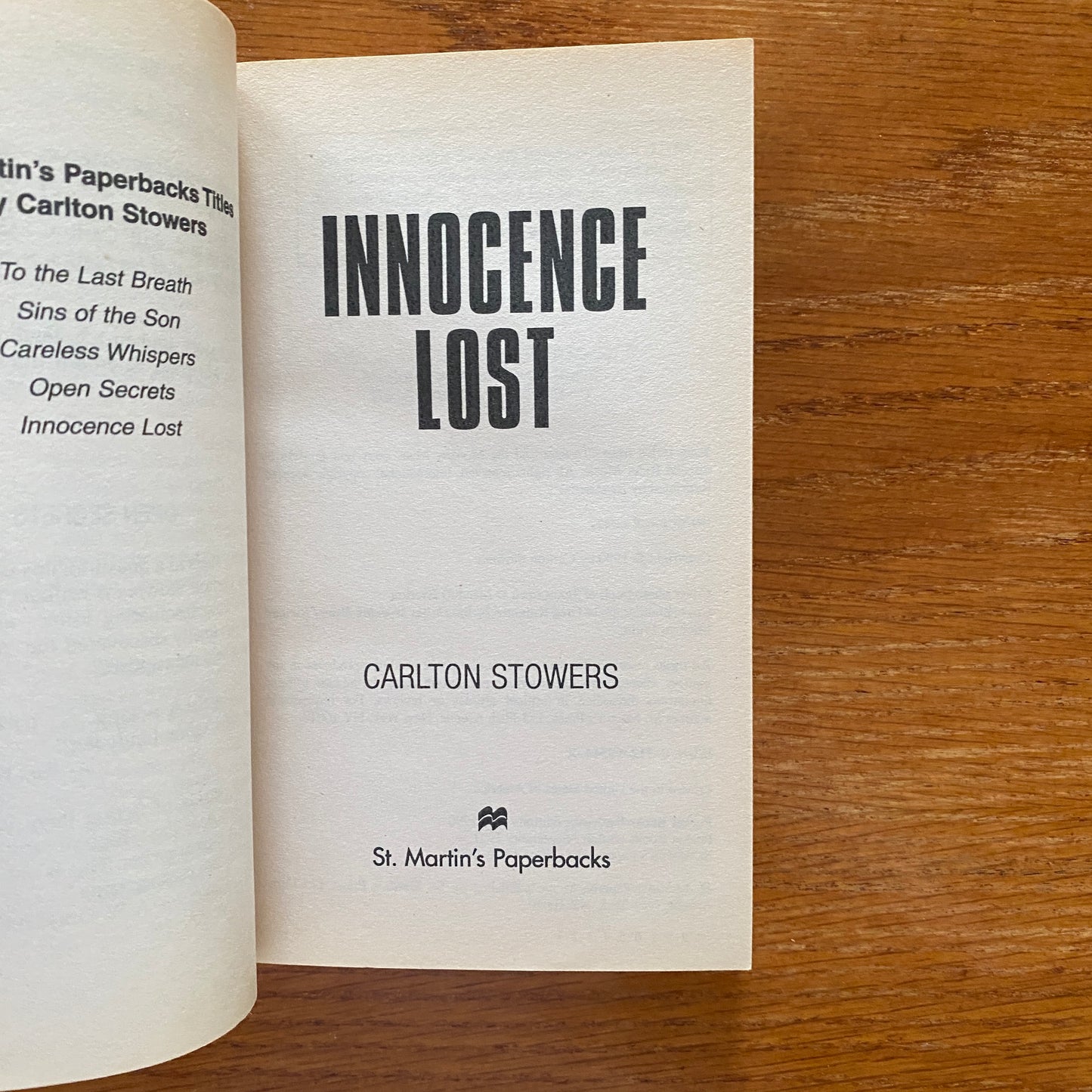 Innocence Lost  - Carlton Stowers