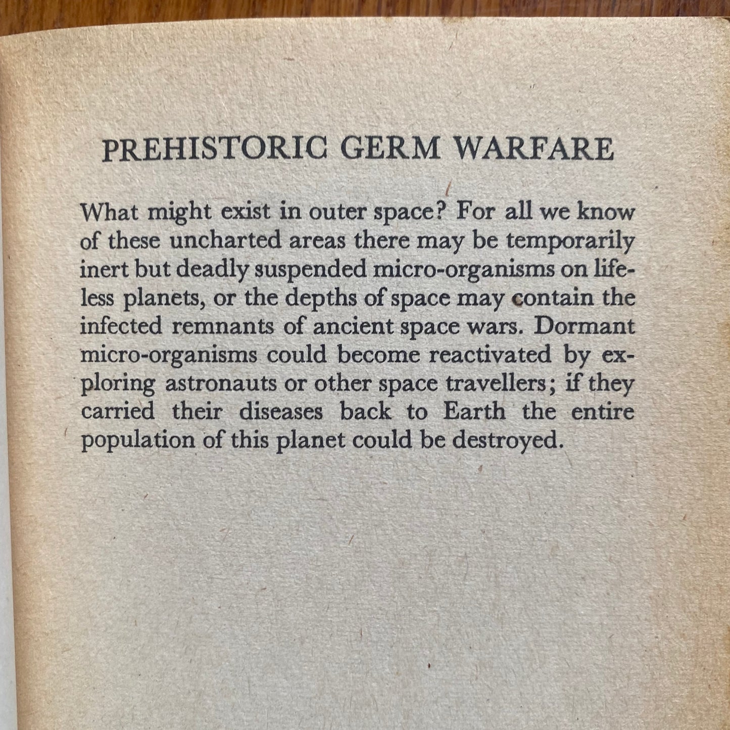 Prehistoric Germ Warfare - Robin Collyns