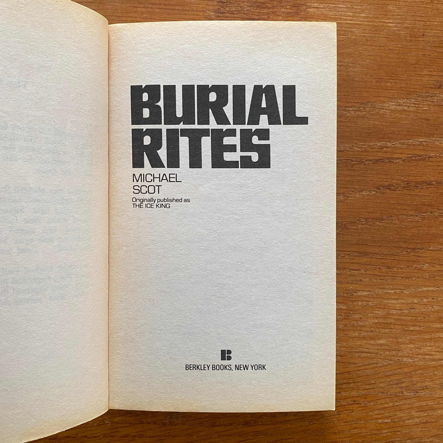 Burial Rites - Michael Scot